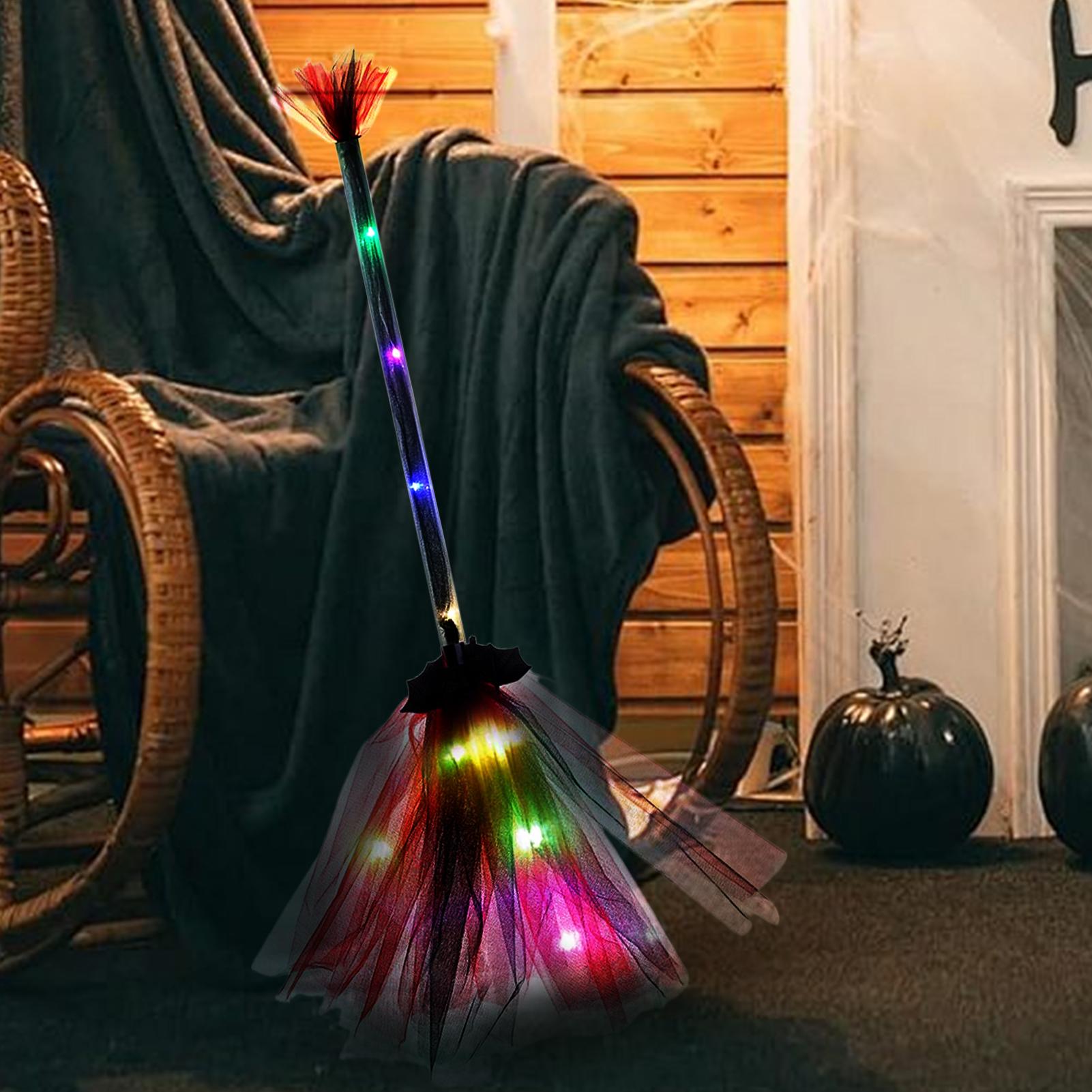 Kids Outdoor Broom - 魔女のほうき 電池式 面白い装飾用コスチュームアクセサリー 子供用 室内 屋外