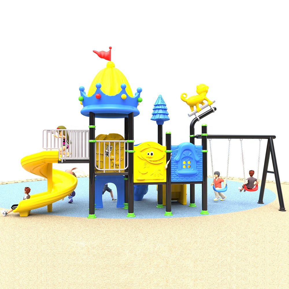 Kids Outdoor Area - 多機能子供用卸売保育園屋外遊び場遊具キッズプラスチック製滑り台ブランコセット