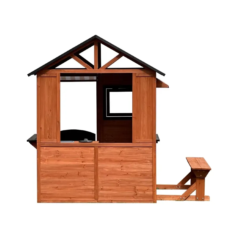 子供用木製ドールハウス 四季のプレイハウス ドア、窓、植木鉢 - Kids Outdoor Climbing Frame のレビューと価格
